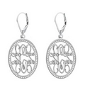 Alison & Ivy Traditional Oval Monogram Lever Back Earrings - 23x16mm